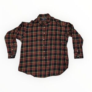 Ralph Lauren Blaire Plaid Shirt XL Cotton Wool Green Red Button Down